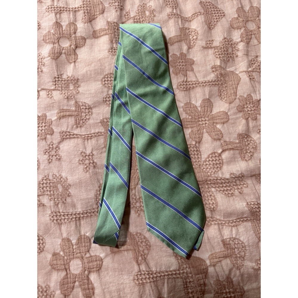 Brooks Brothers Green Tie With Stripes 100% Silk Men's Necktie 58"